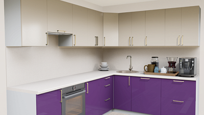 Кухня угловая Пастель мокко - Виолетта